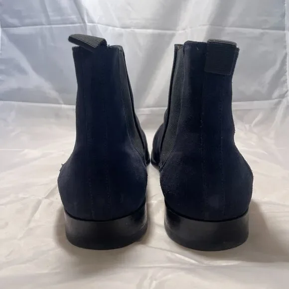 Paul Smith Gerald Chelsea Boots Mens Size 10 Navy Blue Suede Leather Dress - Picture 3 of 12